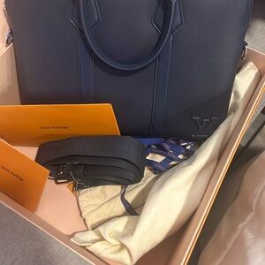 Louis Vuitton Navy Blue Men's Aerogram briefcase